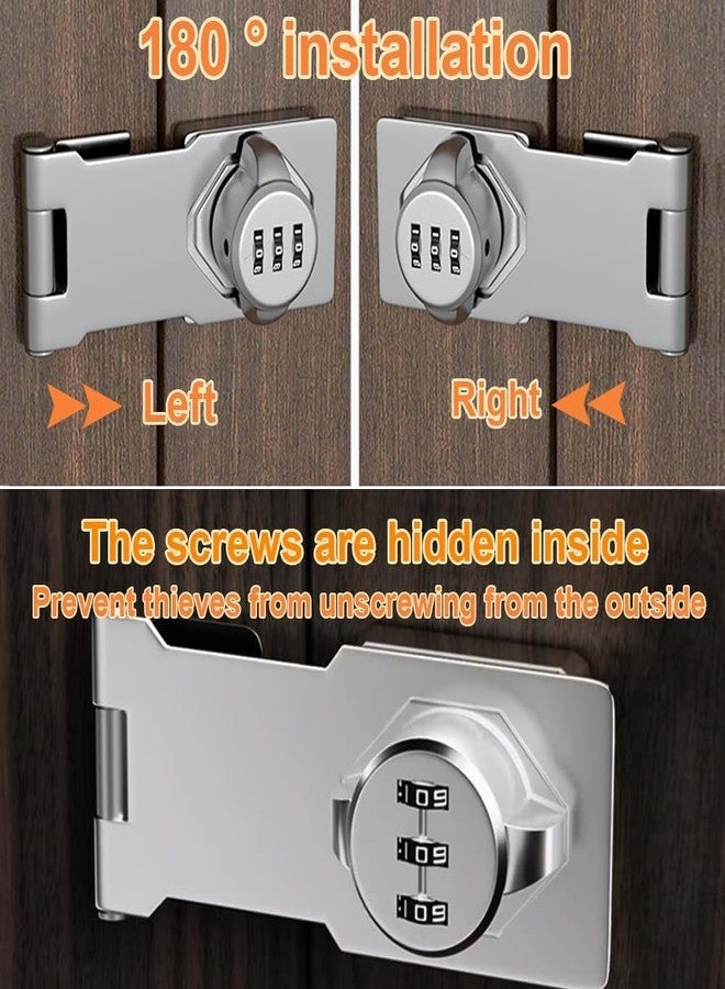 FBLXE Steel Keyless Door Lock 3 Digit Cabinet Lock Stainless Steel keyless Entry Door Lock deadbolt Keypad Mechanical Digital Combination Double Security Higher Security Code Door Knob Mechanical - Image 4